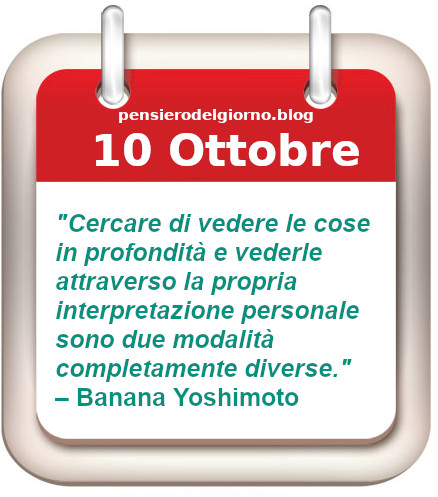 Calendario frase del giorno 10 Ottobre 22 