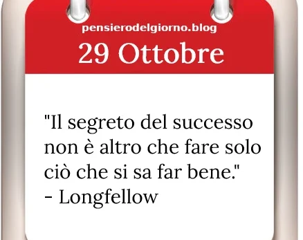 Calendario frase del 29 Ottobre