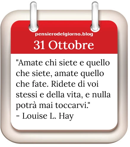 Calendario con frase del giorno 31 Ottobre