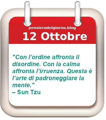 Calendario frase del giorno 12 Ottobre 22