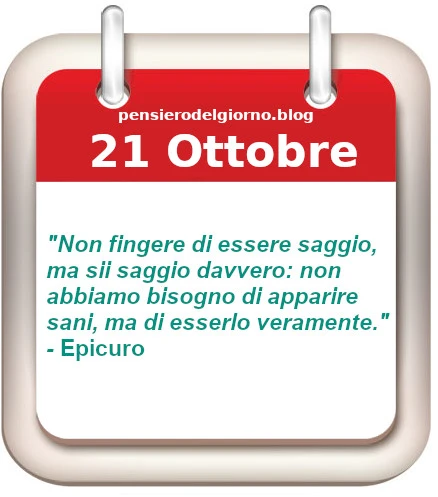 Calendario frase del giorno 21 Ottobre 22