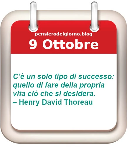 Calendario frase del giorno 9 Ottobre 22