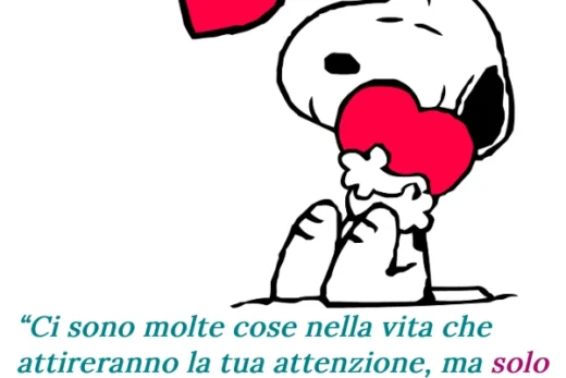 Snoopy frase sulla vita segui cuore