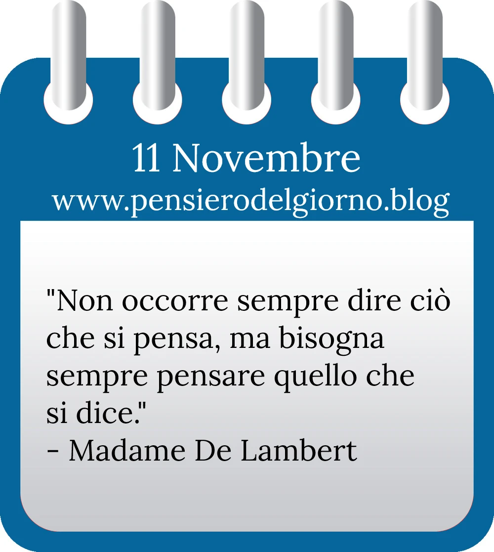 Calendario con frase del giorno 11 Novembre