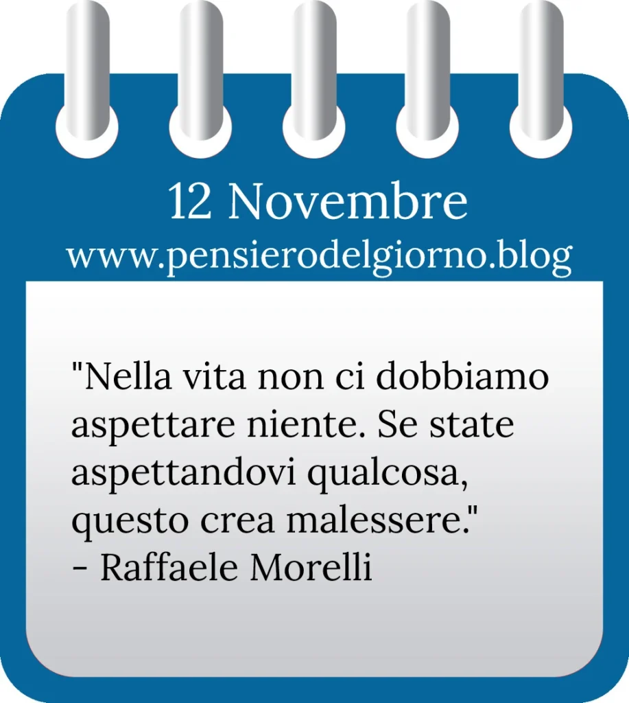 Calendario con frase del giorno 12 Novembre