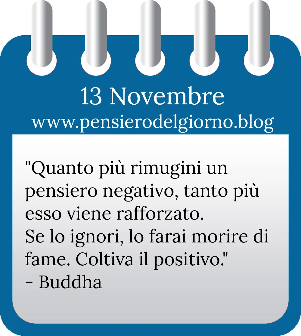 Calendario con frase del giorno 13 Novembre