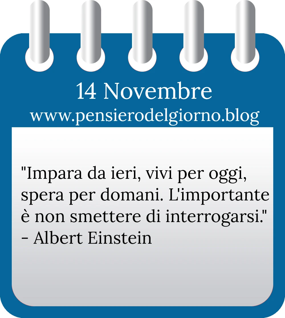 Calendario con frase del giorno 14 Novembre