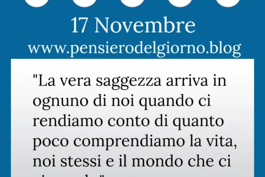 Calendario con frase del giorno 17 Novembre 2022