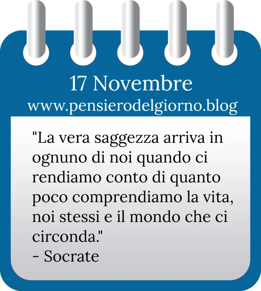 Calendario con frase del giorno 17 Novembre 2022