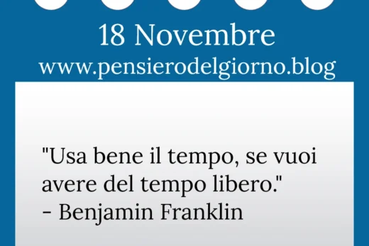 Calendario con frase del giorno 18 Novembre 2022