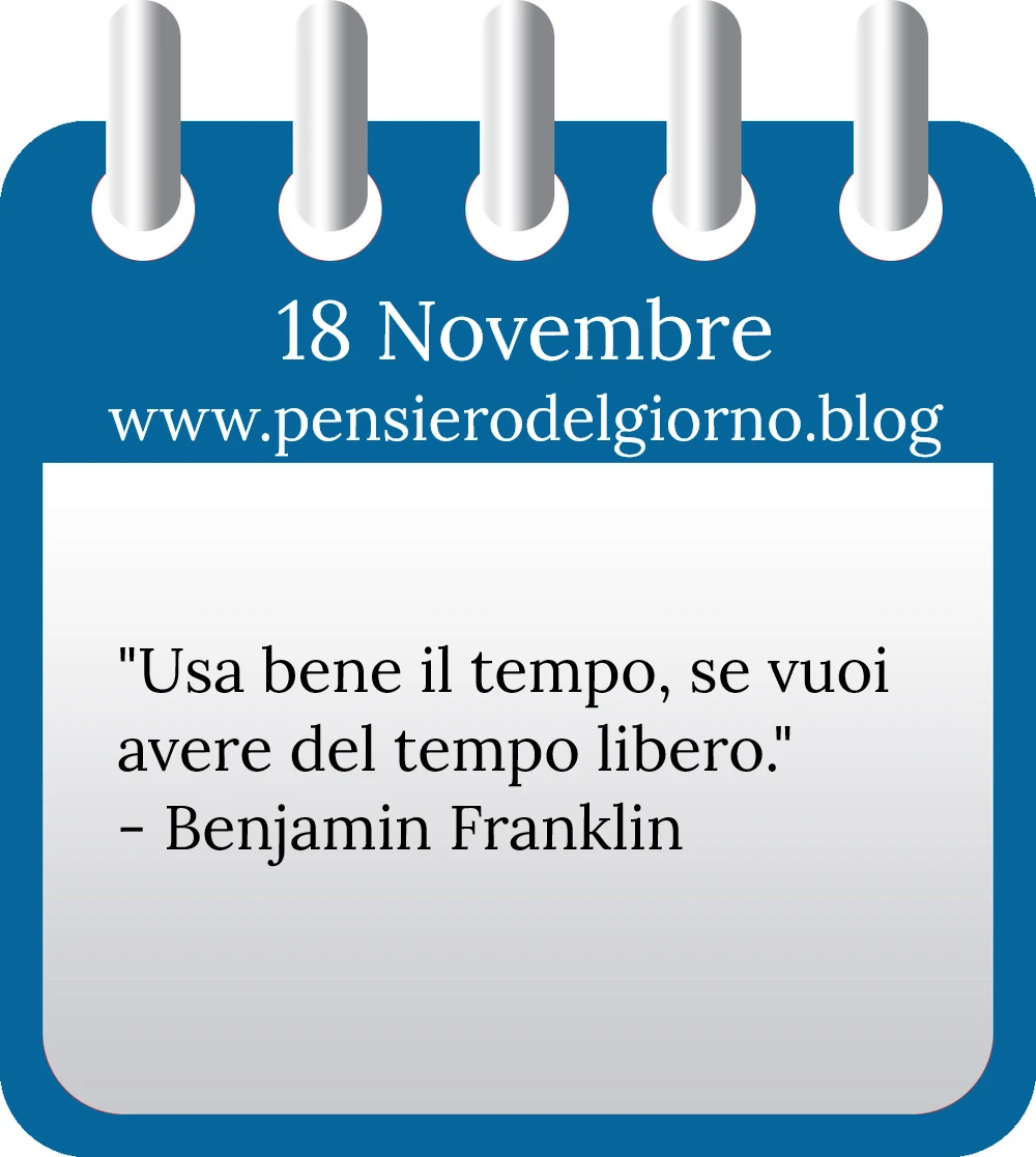 Calendario con frase del giorno 18 Novembre 2022