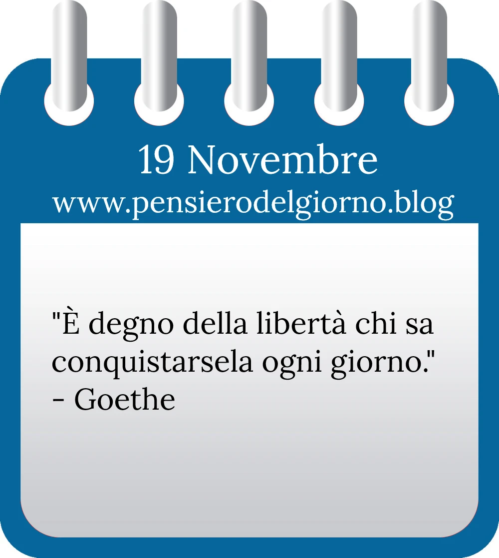 Calendario con frase del giorno 19 Novembre 2022