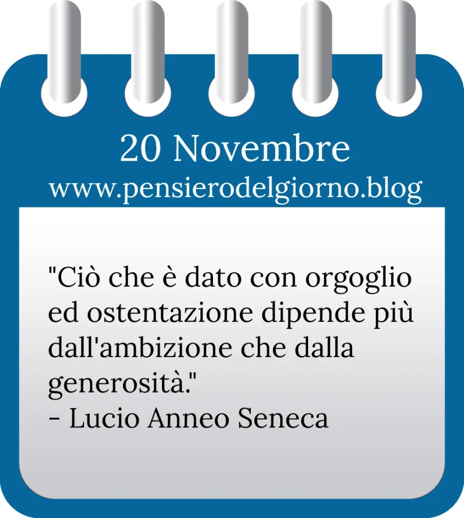 Calendario con frase del giorno 20 Novembre 2022