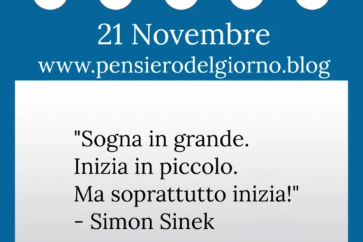 Calendario con frase del giorno 21 Novembre 2022