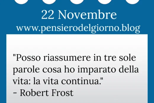 Calendario con frase del giorno 22 Novembre 2022