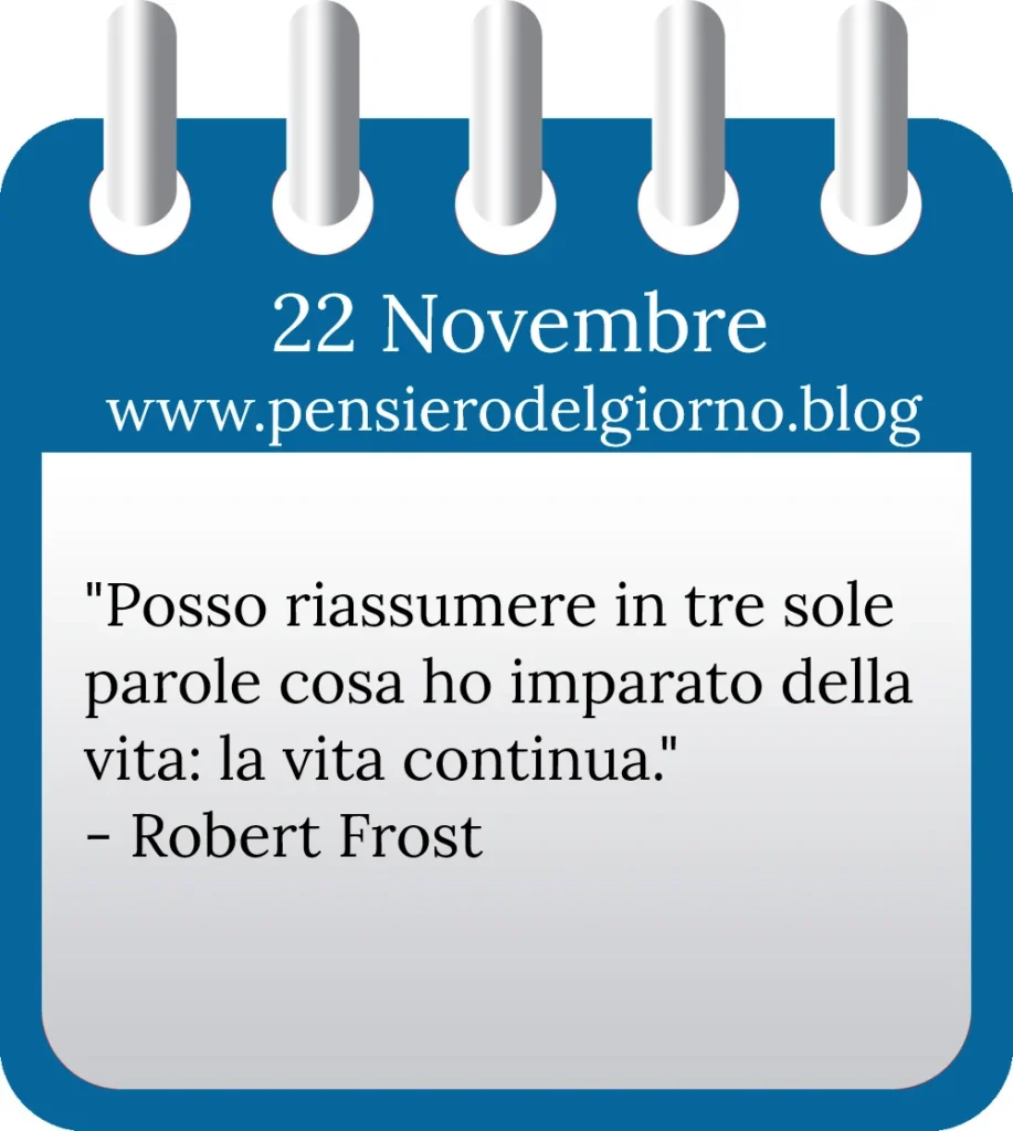 Calendario con frase del giorno 22 Novembre 2022