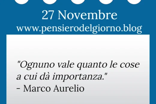 Calendario con frase del giorno 27 Novembre 2022