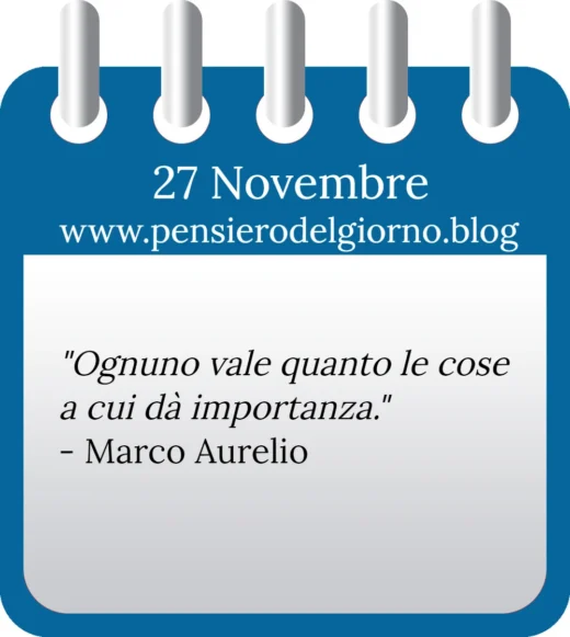 Calendario con frase del giorno 27 Novembre 2022