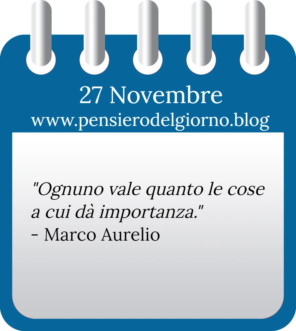 Calendario con frase del giorno 27 Novembre 2022