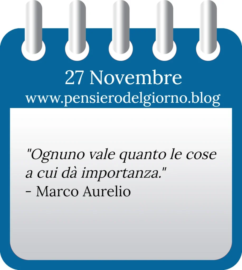 Calendario filosofico con frase del giorno 27 Novembre 2022