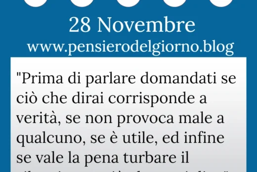 Calendario con frase del giorno 28 Novembre 2022