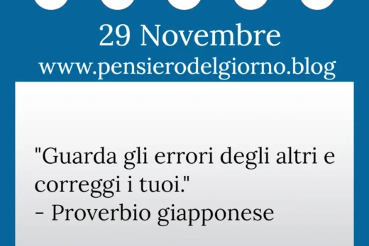 Calendario con frase del giorno 29 Novembre 2022