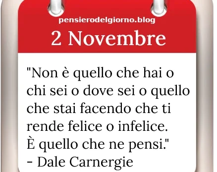 Calendario con frase del giorno 2 Novembre