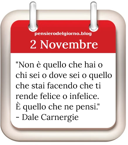 Calendario con frase del giorno 2 Novembre