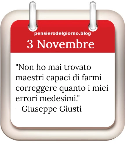 Calendario con frase del giorno 3 Novembre