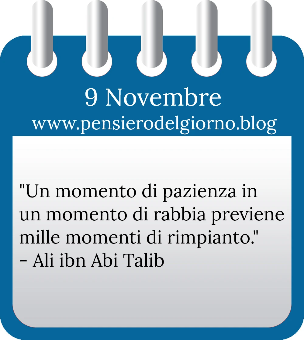 Calendario con frase del giorno 9 Novembre