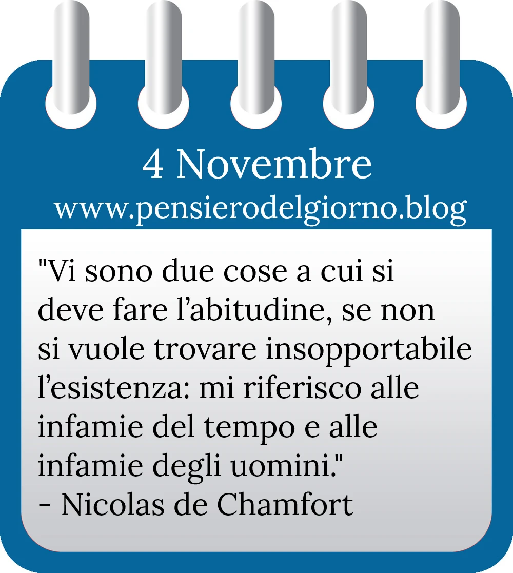 Calendario con frase del giorno 4 Novembre