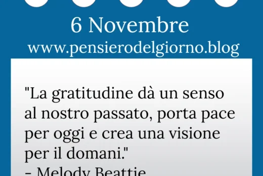 Calendario con frase del giorno 6 Novembre