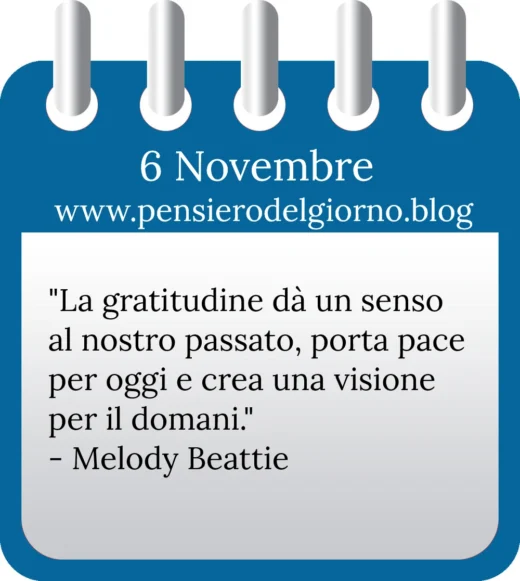 Calendario con frase del giorno 6 Novembre