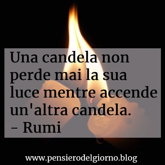Frase Rumi candela luce