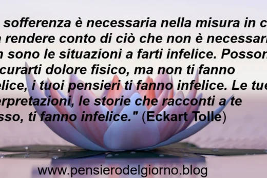 Frase saggia Zen sulla sofferenza Tolle