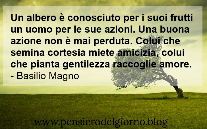 Frase albero frutti azioni Basilio Magno