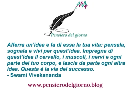 Frase di Swami Vivekananda afferra idea
