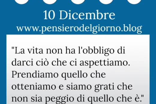 Calendario con frase del giorno 10 Dicembre 2022