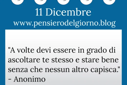 Calendario con frase del giorno 11 Dicembre 2022