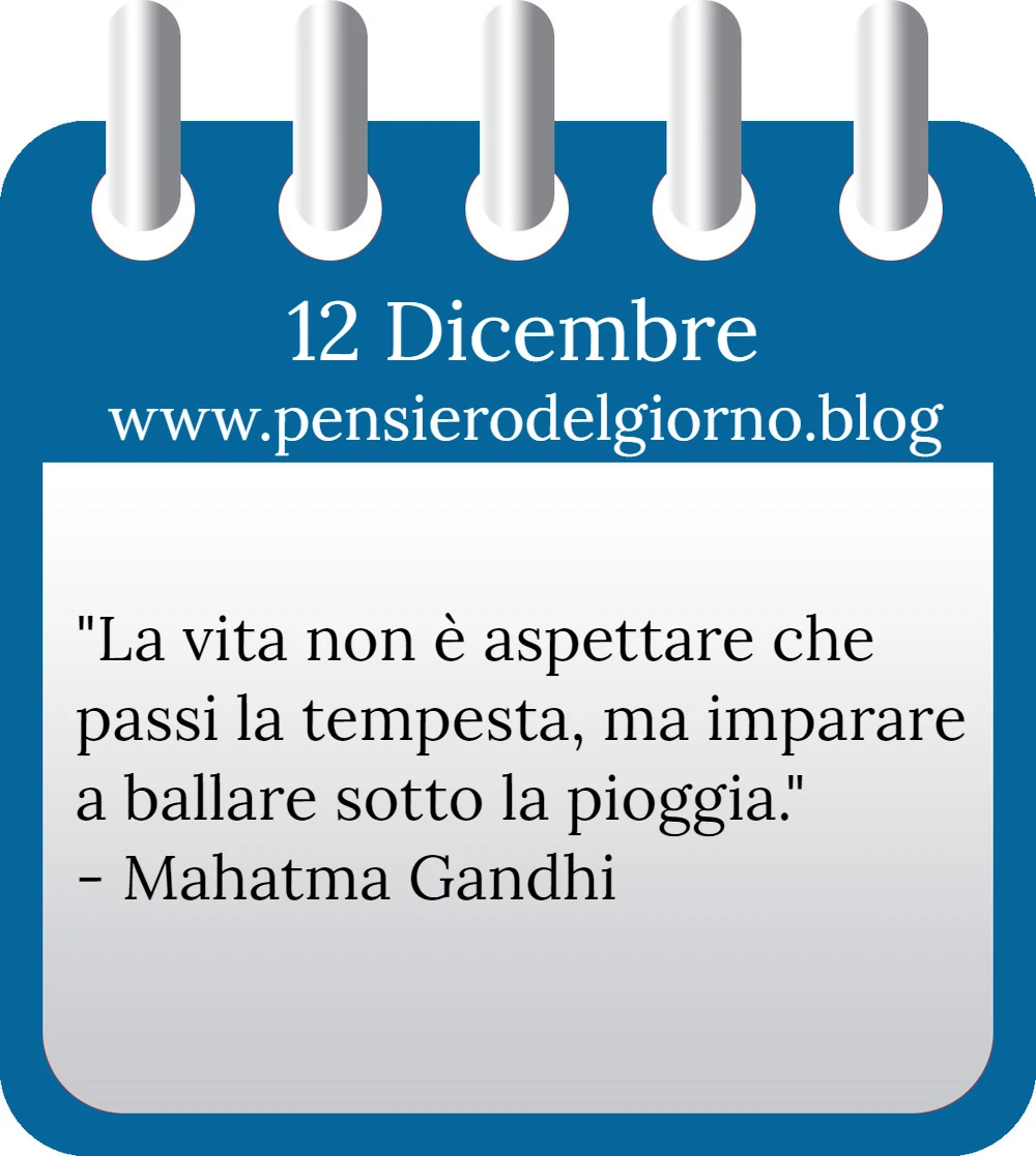 Calendario con frase del giorno 12 Dicembre 2022