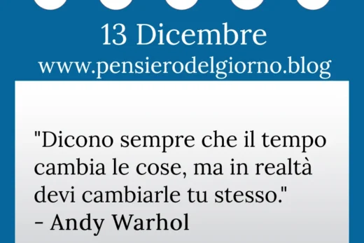 Calendario con frase del giorno 13 Dicembre 2022