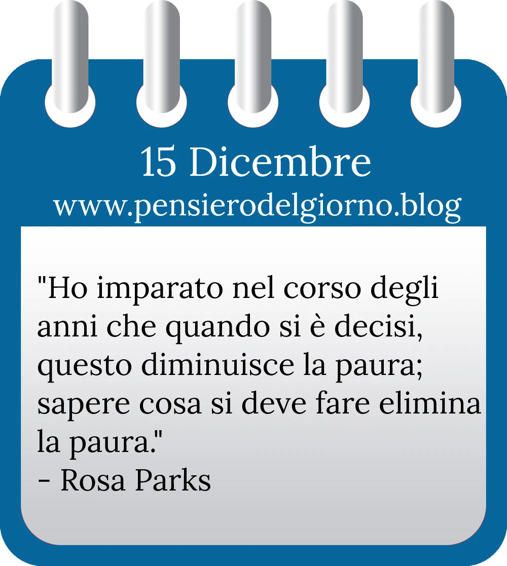 Calendario con frase del giorno 15 Dicembre 2022