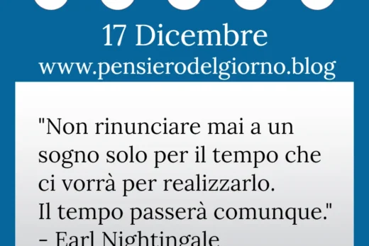 Calendario con frase del giorno 17 Dicembre 2022
