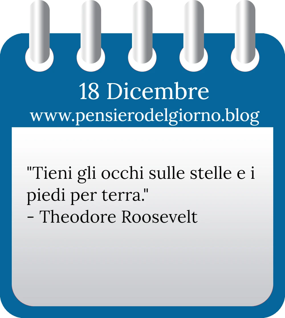 Calendario con frase del giorno 18 Dicembre 2022