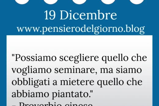 Calendario con frase del giorno 19 Dicembre 2022