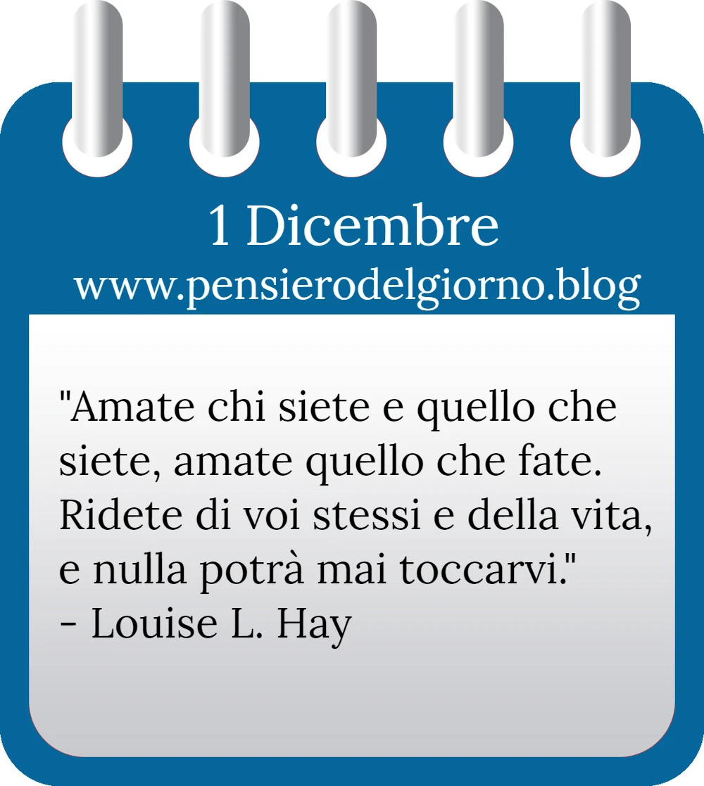 Calendario con frase del giorno 1 Dicembre 2022