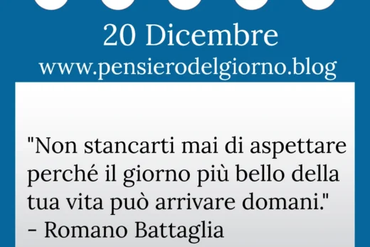 Calendario con frase del giorno 20 Dicembre 2022