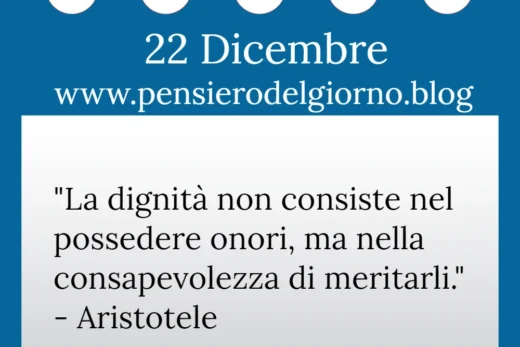 Calendario con frase del giorno 22 Dicembre 2022