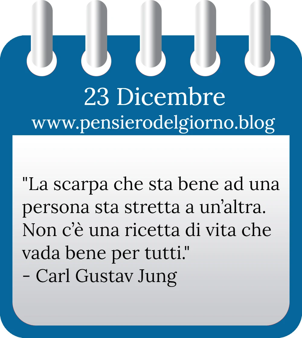 Calendario con frase del giorno 23 Dicembre 2022