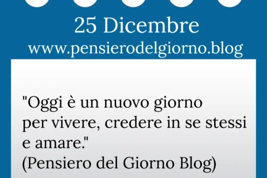 Calendario con frase del giorno 25 Dicembre 2022